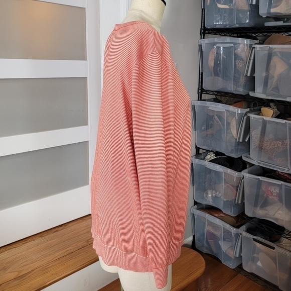 Talbots Orange Red Sparkly Stripes Button Front cardigan Size 2X - Picture 7 of 16